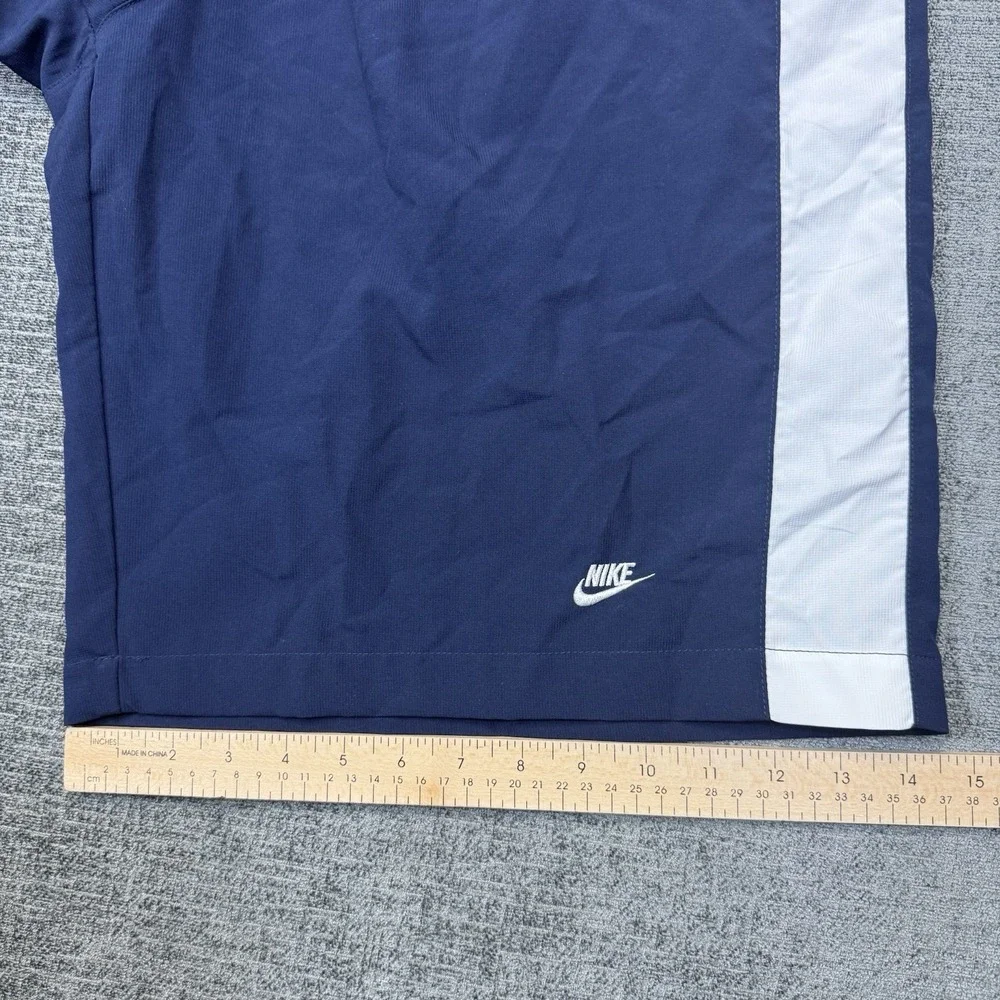 Vintage Nike Basketball Shorts Mens XXL Blue White Baggy Drawstring Silver Tag‎